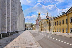 Palace street inside in Moscow Kremlin - Dvortsovaya. Palace Funny Poteshniy and congresses - Moscow, Russia, June 2019