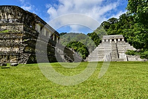 The Palace and the Temple of the Inscriptions at Palenque, a Maya city state in southern Mexico