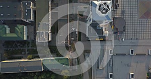 Palace Ukraine Kiev district AERIAL SHOT 4k 4096 x 2160 pixels