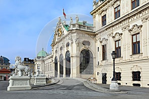 Palace Upper Belvedere in the Baroque style in Vienna, Austria.