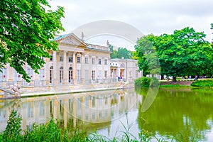 the Palace on the Water, also called Lazienki Palace or Palace on the Isle in Lazienki Royal Park, Warsaw, Poland