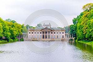 the Palace on the Water, also called Lazienki Palace or Palace on the Isle in Lazienki Royal Park, Warsaw, Poland