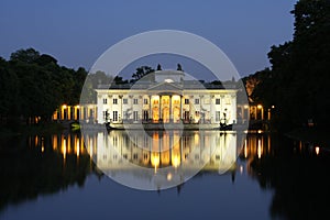 Palace on the water in Lazienki Park