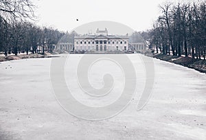 Palace on the Water - Royal palace in Lazienki park at winter in Warsaw, Poland