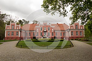 Palace in Wejherowo, in Pomerania, surrounded by a nice park
