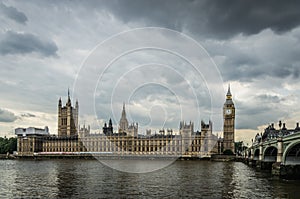 Palace of Westminster with the Big Ben in London, England