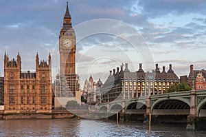 Palace of Westminster, Big Ben and Westminster bridge