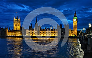 Palace of Westminster London England UK at night