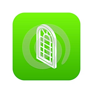 Palace window frame icon green vector