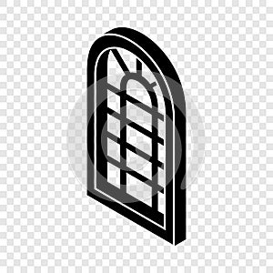 Palace window frame icon, simple black style