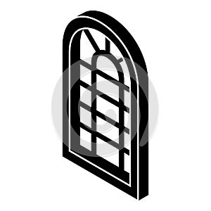Palace window frame icon, simple black style