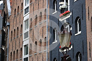 Palace windows with brick faÃÂ§ade in Amsterdam. Vrede