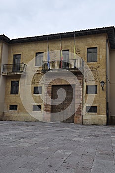 Palacio de Arzobispal Building from Plaza de Corrada del Obispo Square of Oviedo City in Spain