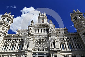 Palacio de comunicaciones, he old buildings in Madrid, Spain photo