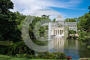 Palacio de cristal crystal palace in Buen Retiro Park - Madrid