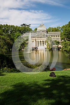 Palacio de cristal crystal palace in Buen Retiro Park - Madrid