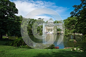 Palacio de cristal crystal palace in Buen Retiro Park - Madrid photo