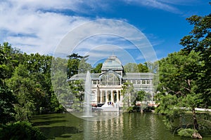 Palacio de cristal crystal palace in Buen Retiro Park - Madrid