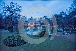 The Palacio de Cristal Glass Palace is a 19th century conservatory located in the Buen Retiro Park in Madrid.