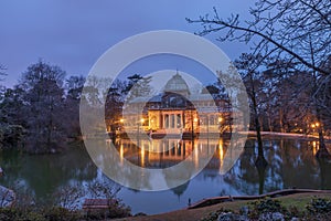 The Palacio de Cristal Glass Palace is a 19th century conservatory located in the Buen Retiro Park in Madrid.