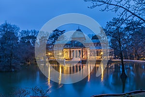 The Palacio de Cristal Glass Palace is a 19th century conservatory located in the Buen Retiro Park in Madrid.