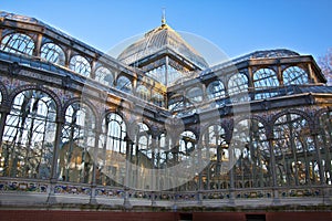 Palacio de Cristal in Retiro city park, Madrid