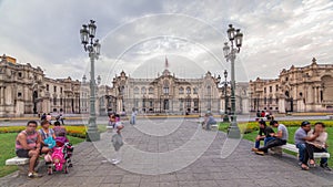 Palacio de Gobierno or The Government Palace also known as House of Pizarro timelapse hyperlapse. photo