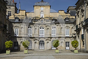 Palacio de la Granja de San Ildefonso in Madrid, Spain. beautiful villa with gardens and classical sources