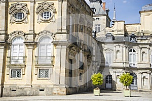 Palacio de la Granja de San Ildefonso in Madrid, Spain. beautiful villa with gardens and classical sources