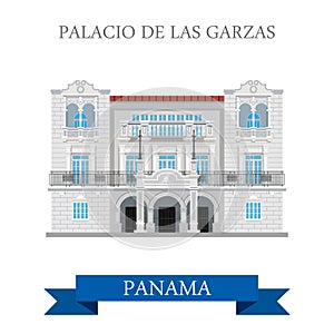 Palacio de Las Garzas in Panama vector flat attraction landmarks photo