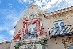 Palacio de PeÃ±aflor, of the village of Ã‰cija in Sevilla, in Poble Espanyol, Spanish Village in Barcelona, Catalonia, Spain