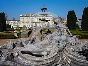 Palacio Nacional de Queluz National Palace. Amphitrite or Nereidas Lake in Neptune Gardens.