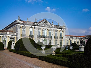 Palacio Nacional de Queluz National Palace. Fachada das Cerimonias or Cerimonial Facade seen from garden