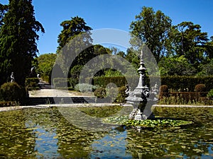 Palacio Nacional de Queluz National Palace. Lago das Medalhas aka Medallions Lake in Neptune Gardens. Sintra photo