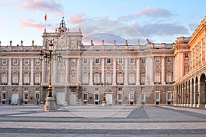 Palacio Real Royal Palace at Plaza de Oriente, in Madrid