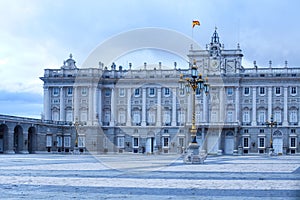 Palacio Real Royal Palace at Plaza de Oriente, in Madrid photo