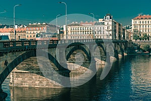 Palacky Bridge in Prague, Czech Republic