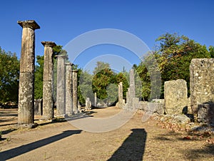 The palaestra in the Olympia, Greece, was the training ground for the wrestlers