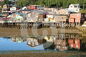 Palafitos in Castro, Chile photo