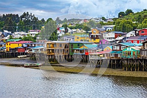 Palafitos in Castro, Chiloe island (Chile)