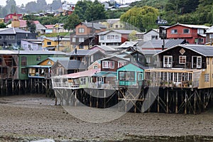 Palafitos in the city of Castro, Chiloe Island, Chile