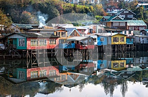 Palafitos Houses, Chiloe, Chile photo