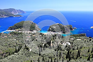 Palaiokastritsa on Corfu island. Ionian Sea, Greece. photo