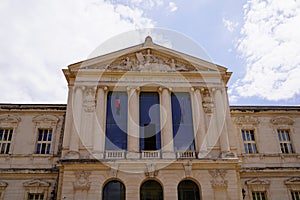 palais de justice courthouse in bordeaux city with columns and stained glass windows