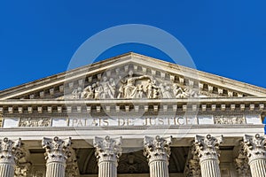 Palais de Justice Courthouse Columns Nimes Gard France