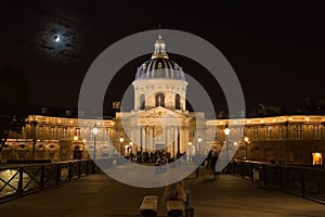 Palais de la Legion d'Honneur at night.