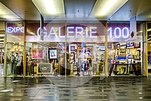 The Galerie 100 display windows of Palais des CongrÃÂ¨s in Montreal