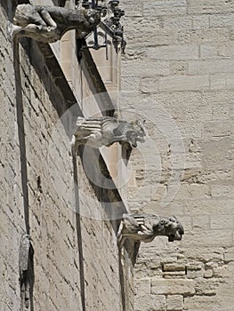 Palais des Papes architecture detail, Avignon France