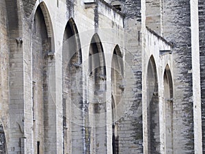 Palais des Papes architecture detail, Avignon France