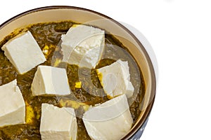 Palak Paneer made up of spinach and cottage cheese